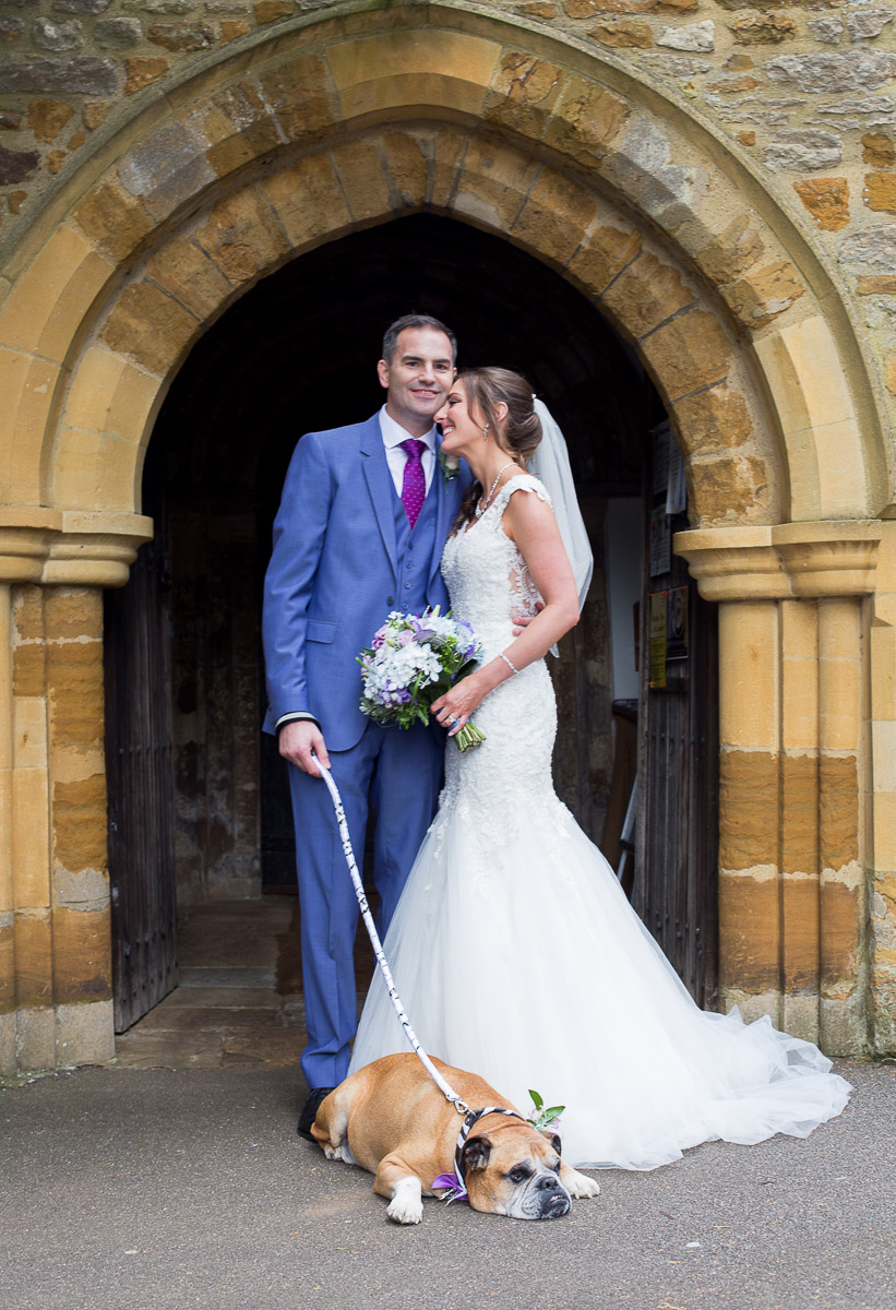 saying I do at a wedding with a dog